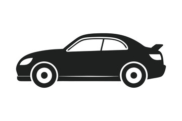 black and white car silhouette vector illustration