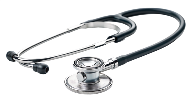 medical equipment   stethoscope isolated on white background PNG. AI GENERATED