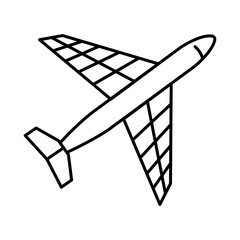 Solar Aircraft Icon. Solar Energy, Solar Panel, Green Energy, Sun Energy, Solar Battery, Energy Saving, Solar House, Ecology, Electricity, Renewable Energies Editable Stroke Vector Illustration