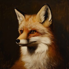Obraz premium A stunning and majestic portrait of a Red Fox, depicted in a captivating and artistic style
