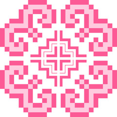 Hmong ethnic pattern designed in pink tones