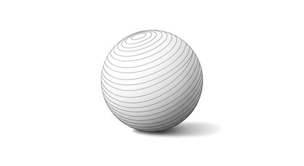 Abstract Sphere Illustration with Lines on White Background Simple Design