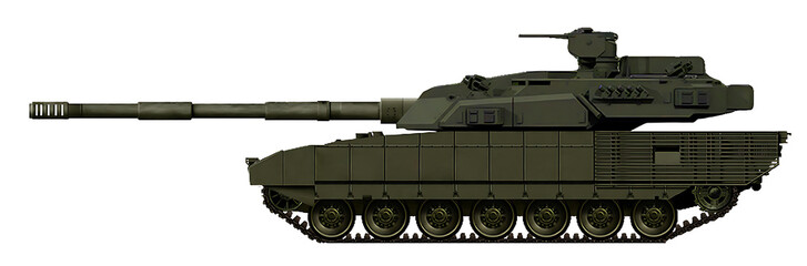 MBT concept based on the T-14 Armata with a new chassis, turret and 152mm gun © Tikros