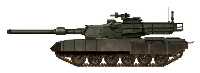 MBT concept based on the chassis of the M95 tank and with a modified (automatic loader added) turret from the M1 Abrams tank © Tikros