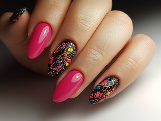 Chic salons now offer elegant matte soft pink nails with intricate hand designs, ideal for nail art aficionados
