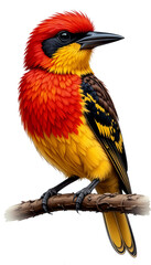 Fototapeta premium Feathers of Fire and Sun: The Red-and-Yellow Barbet