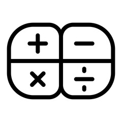 Obraz premium basic arithmetic symbols icon representing addition, subtraction, multiplication, and division flat stroke icon for apps and websites 