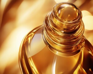 Golden bottle cap closeup