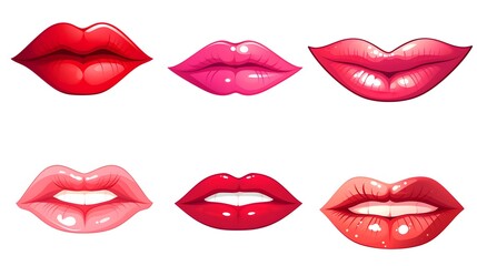 Obraz premium Cartoon Lips Vector Illustration for Creative Design Projects and Artwork