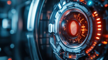 Cybernetic Fingerprint Scanner: Futuristic Biometric Technology