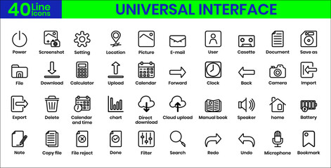 universal interface icon element for design
