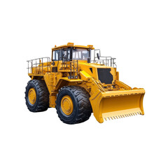 Fototapeta premium Powerful Yellow Mining Dump Truck on Transparent Background