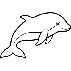Fototapeta premium Beluga Whale in One Line Vector Design