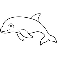 Beluga Whale in One Line Vector Design