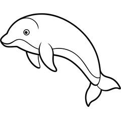 Beluga Whale in One Line Vector Design