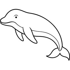 Obraz premium Beluga Whale in One Line Vector Design