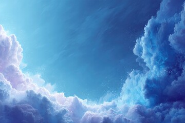 Fluffy Clouds and Blue Sky Illustration