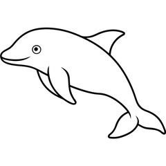 Naklejka premium Beluga Whale in One Line Vector Design