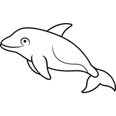 Beluga Whale in One Line Vector Design