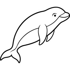 Beluga Whale in One Line Vector Design