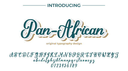 Pan-African Font Stylish brush painted an uppercase vector letters, alphabet, typeface
