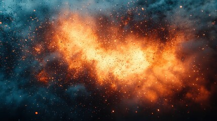 Naklejka premium A vibrant, dynamic abstract backdrop, reminiscent of a bustling industrial landscape, where sparks fly and metal shapes intertwine, rendered by Generative AI, inviting exploration and artistic 