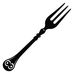 Camouflage Fork Silhouette Vector – Creative Cutlery and Kitchen Tool Illustration