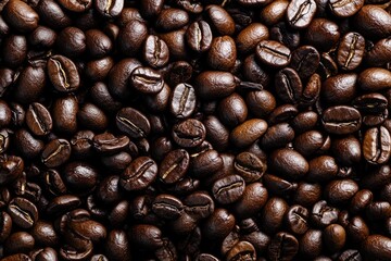 Fototapeta premium Roasted coffee beans close-up