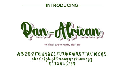 Pan-African Font Stylish brush painted an uppercase vector letters, alphabet, typeface