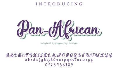 Pan-African Font Stylish brush painted an uppercase vector letters, alphabet, typeface