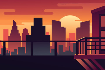 Obraz premium sunset in the city