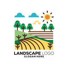 Fototapeta premium Summer park abstract icon with shady alleys, trimmed trees and kidney shaped lawn, for nature or landscape design