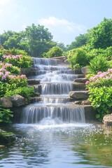 Garden Waterfall Cascading