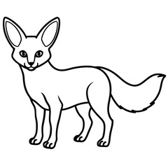 Elegant Fennec Fox One-Line Vector Art