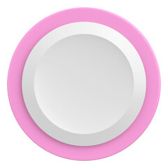 Circle button. Price tag. 3D illustration.