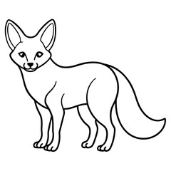 Elegant Fennec Fox One-Line Vector Art