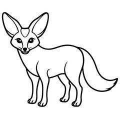 Elegant Fennec Fox One-Line Vector Art