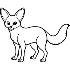 Elegant Fennec Fox One-Line Vector Art