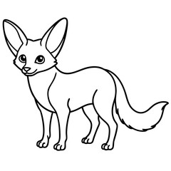 Elegant Fennec Fox One-Line Vector Art