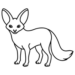 Elegant Fennec Fox One-Line Vector Art