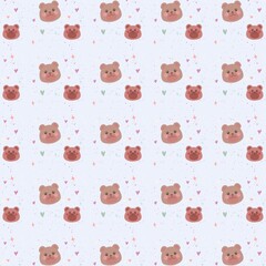 Seamless pattern of pink bears