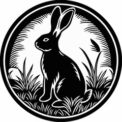 vector illustration of a rabbit silhoute