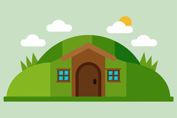 Fototapeta premium house on the hill