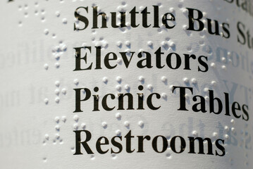Braille writing directions route show