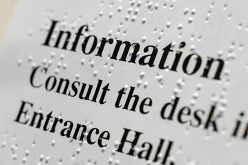 Braille writing directions route show