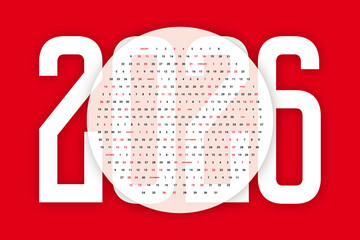 2026 circle calendar rounded layout