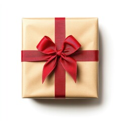 Wrapped gift box with red ribbon (2)