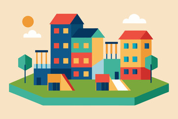 Fototapeta premium vector illustration of old town
