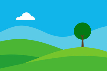 Fototapeta premium landscape with trees and blue sky