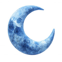 Blue moon crescent moon astronomy celestial night sky lunar phase space on transparent background